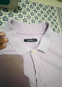 🌸 Light Lavender Polo T-Shirt – Zudio | Size L 👔