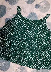 Green Bandhani Print Top