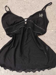 Vive Maria Black Gothic Mesh Top