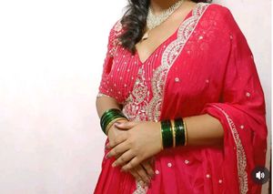 Elegant dark pink lehenga with Embellished Blouse