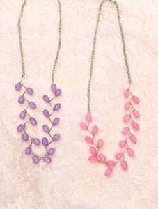 Beaded Leaf Necklace Set