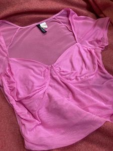 🎀🧚‍♀️H&amp;m Pink Mesh Top🎀