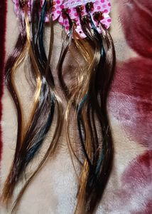 Artificial Hair Strands (12 Pcs) In 6 Colors