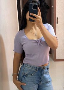 Cute Lavender Crop Top