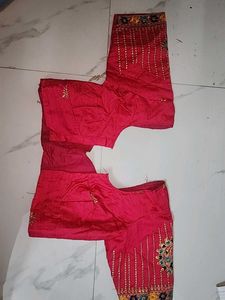 Embroidery With Gold Beeds Saree
