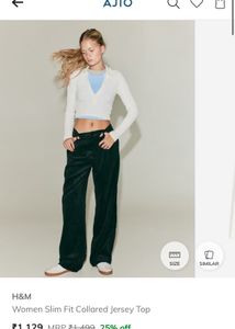 H&amp;M Ripped White Collar T Shirt