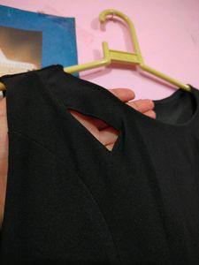 Black Flared One Piece Dress
