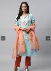Elegant Blue Embroidered Kurta Set