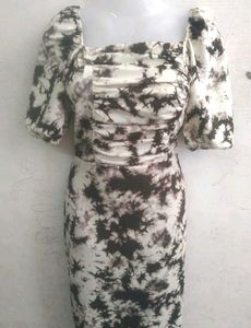 Off shoulder dress double shade