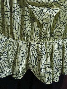 Vintage Leaf Print Dress And Net Dres