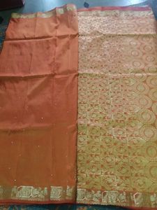 Elegant Orange Silk Saree