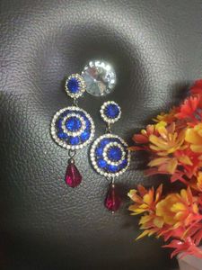 Elegant Blue &amp; Pink Earrings