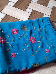 New Saree With Pico