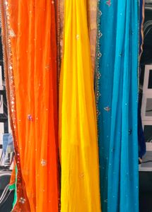 Colorful Dupattas - Set of 3  Full Pure Dupatta