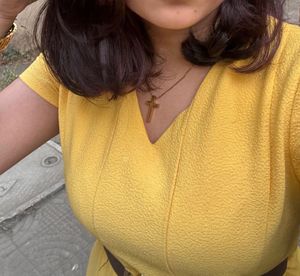 Yellow Mini Dress with Belt