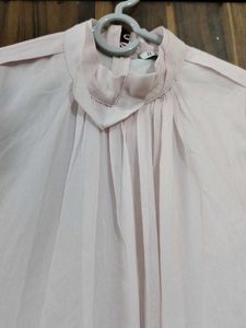 Blush Chiffon Flutter Sleeve Top