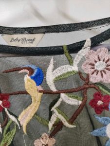 Floral Embroidered Sheer Top