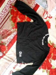 Rock the Future Black Cropped Sweatshirt