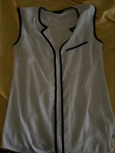 White Formal Sleeveless Top