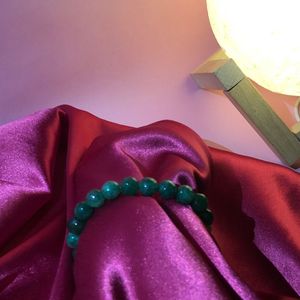 Real Crystal Green Jade Bead Bracelet