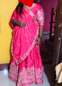 Pink Embroidered Lehenga Choli Set