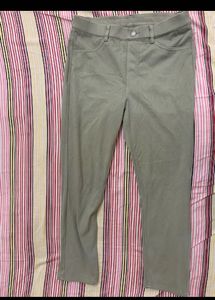 combo of White and olive Casual Pants
