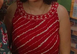 Sleeveless Red Kurta/Kurti Designer