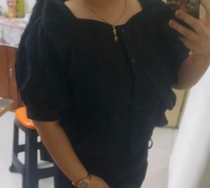 Combo Of Black RUFFLE TOP Nd Tshirt