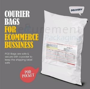Tamper Proof Polybag/Courier Bag with Pod (12 Pcs)