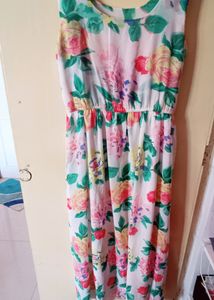 White Flower Design Dress
