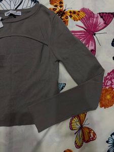 Zara Cutout Long Sleeve Top