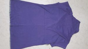 Purple Violet Tshirt With Mega Sleeves Grey Line