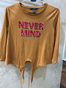 Vero Moda Orange &#39;Never Mind&#39; Tee