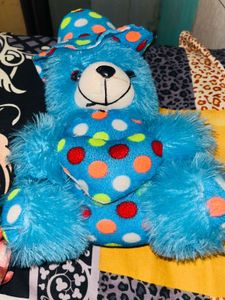 Cute Polka Dot Teddy Bear with Hat