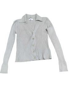 Sandro Lalie Ribbed Cardigan In Green