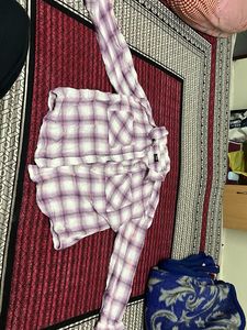 Purple Plaid Flannel Shirt