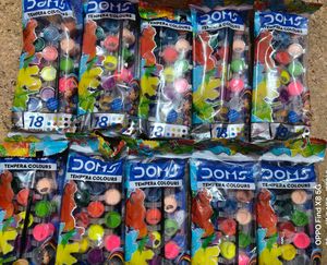 NEW sealed pack Of 10 Doms Tempera Colours - 18