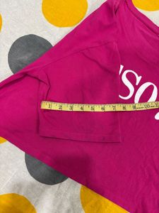 Pink Cropped Graphic T-Shirt