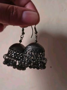 Small Black oxidised earrings