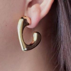 Gold Heart Hoop Earrings