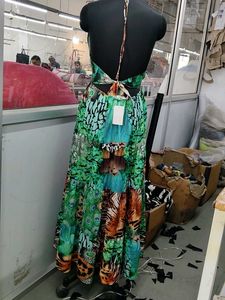 Vibrant Animal Print Maxi Dress