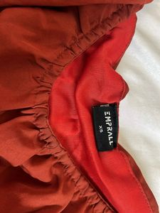 Rust Ruffle Mini Dress
