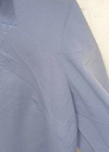 Trendy New Light Blue Embroidered Blouse