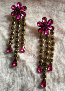 Women Party FLOWER Design long Earrings
