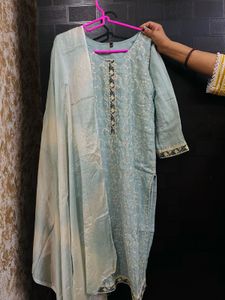 Light blue Embroided suit set