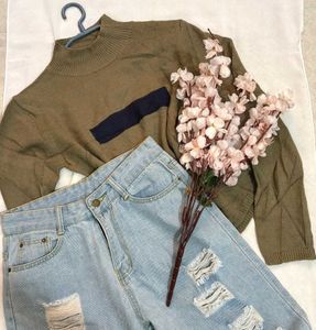 🎁Buy1 Get1 Free Olive Green Pullover Sweater G