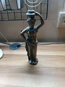 antique bronze lady table lamp