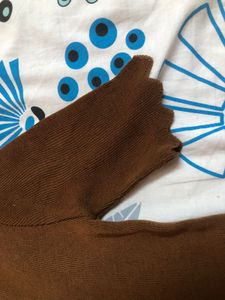 Brown Off Shoulder Top Partywear