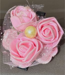 Pink Floral Hair Clips (Set of 2)