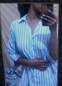 FORMAL / Minimal ✨Blue STRIPED SHIRT WOMAN